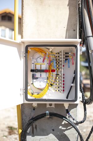 Roi Et, Thailand - January 6,2020 : Consumer unit of telephone signal control box subnet.のeditorial素材