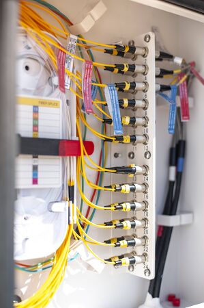Roi Et, Thailand - January 6,2020 : Consumer unit of telephone signal control box subnet.のeditorial素材