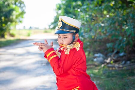 Roi Et, Thailand - December 19,2019 : Unidentified Thai students 6 - 18 years old in ceremony...