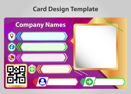 Modern id card Company employee business professional template - vector illustration.のイラスト素材