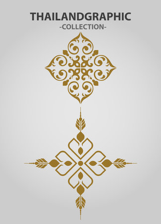Vector element ethnic decorative ornament ethnic thai illustrationのイラスト素材