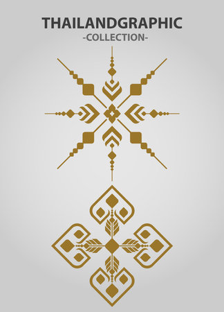 Vector element ethnic decorative ornament ethnic thai illustrationのイラスト素材
