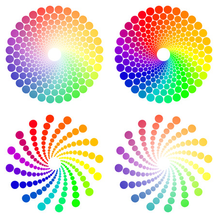 Color wheel or color circle icons set, isolated on white backgroundのイラスト素材