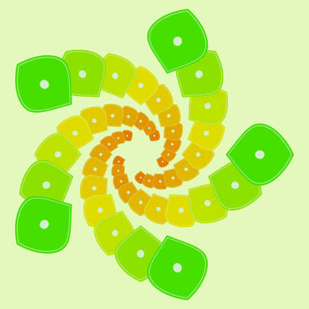 floral pattern with yellow and green elements, spin shapeのイラスト素材