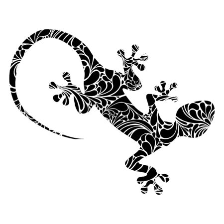 Vector lizard - flat pictogram. Isolated illustration on whiteのイラスト素材