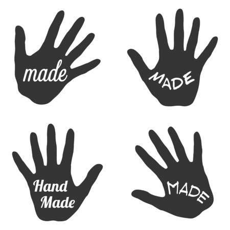 Vector label with handmade lettering - stamp for homemade products and shopsのイラスト素材