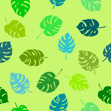 Abstract monstera leaves pattern - seamless backdrop wallpaperのイラスト素材