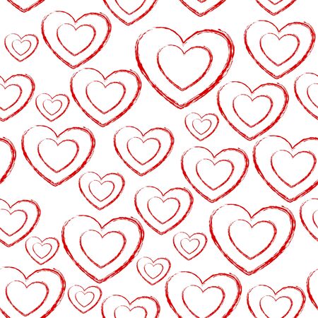 doodle seamless pattern of hearts