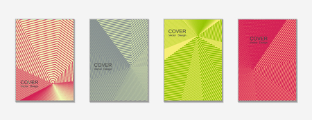 Halftone vector cover templates set with lines graphics.のイラスト素材