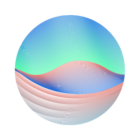 Circle ripple waves business vector illustration on white background. Round shape logo design.のイラスト素材