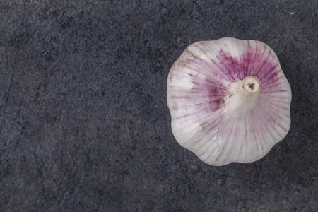 Garlic on black backgroundの写真素材