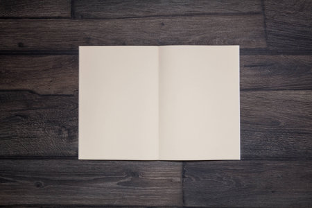 Top view empty note on wooden background