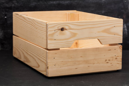 empty wood box on backgroundの写真素材