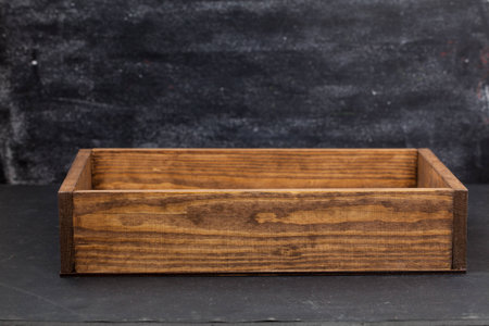 empty wood box on backgroundの写真素材