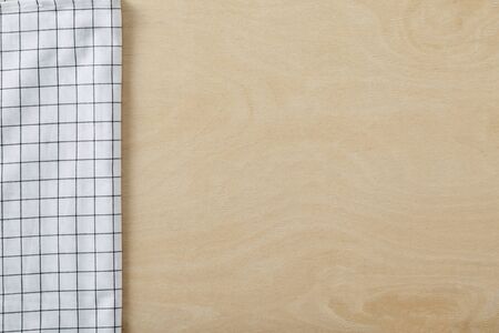cell napkin on wooden table with copy space
