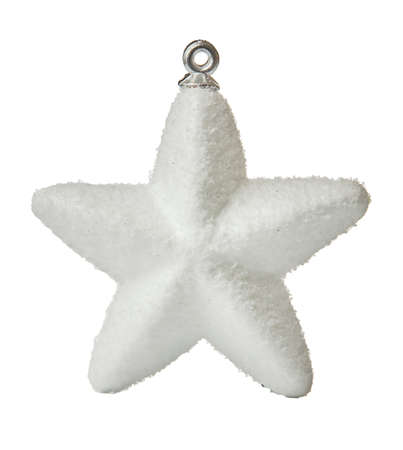 White christmas star isolated on white backgroundの写真素材