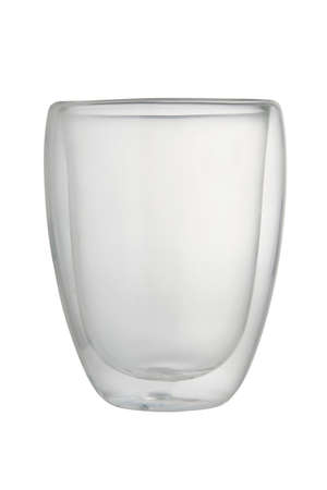 Empty tea glass isolated on white background Close upの写真素材
