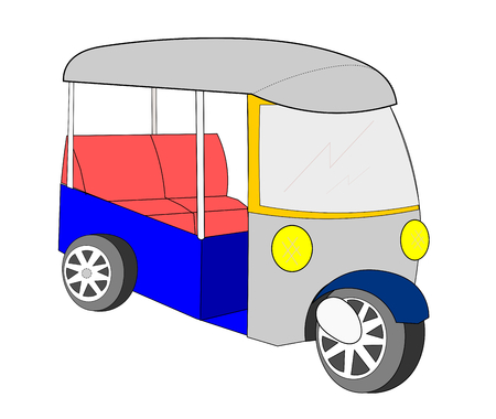 Tuk Tuk of Thailand Cartoonのイラスト素材