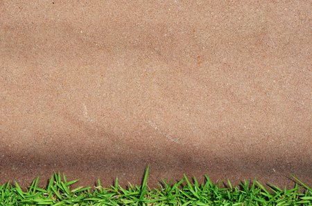 Brown stone and grass textured backgroundの写真素材