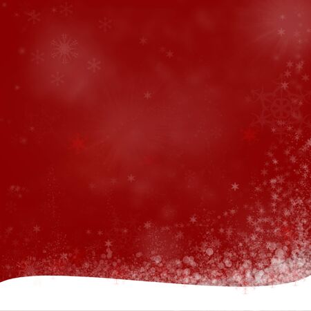 red merry Christmas background with snow flakesの写真素材