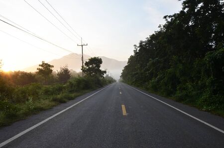 Road with nobody in the countrysideの写真素材