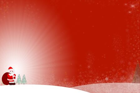 Cute Santa Claus with red hat and suit ready to send gifts to children around the worldの写真素材