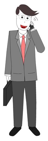 business man with grey suit using smart phoneの写真素材