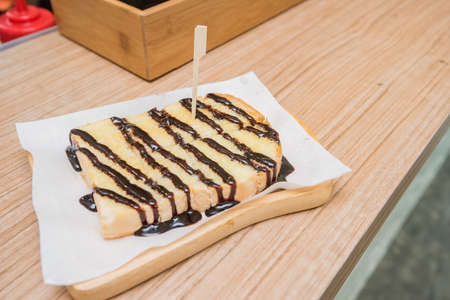 chocolate toast ,chocolate breadの写真素材