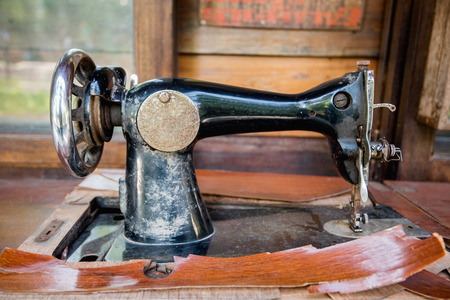 Vintage sewing machineの写真素材