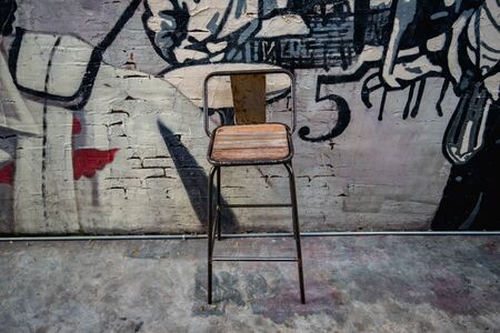 vintage metal chairのeditorial素材