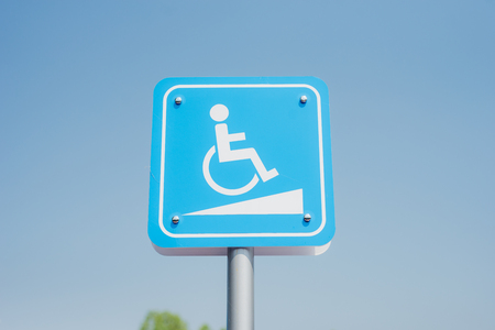 wheelchair walkway symbol or wheelchair slope symbolの写真素材