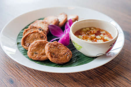 fried fish-paste balls, Thai foodの写真素材