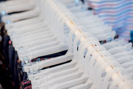 T-shirt on the hanging in marketの写真素材