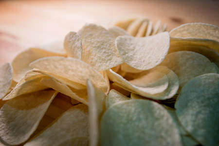 Crispy potato chipsの写真素材
