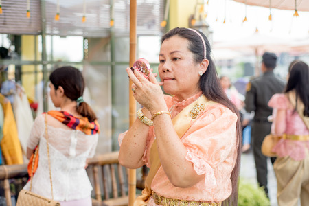 women wear Thailand National Costumeの写真素材