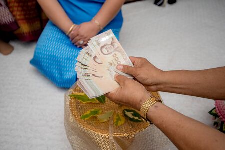 Wedding Dowry, The Dowry Marriage in Thailand, Thailand wedding, ceremonyの写真素材