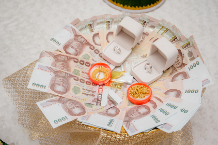 Wedding Dowry, The Dowry Marriage in Thailand, Thailand wedding, ceremonyの写真素材