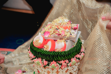 Wedding Dowry, The Dowry Marriage in Thailand, Thailand wedding, ceremonyの写真素材