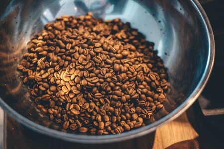 Coffee beans. Coffee beans in a bowlの写真素材
