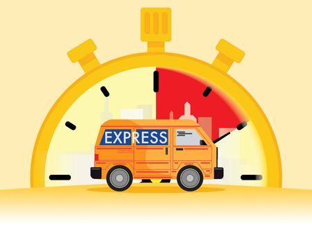 van express delivery service in background vector, mobile applicationのイラスト素材