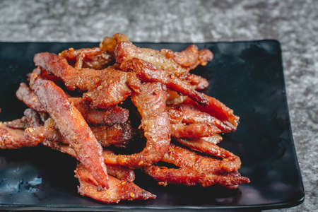 deep fried sun-dried pork (Moo dad deaw), Thai foodの写真素材