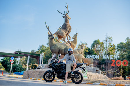 Unidentified rider with motorcycle Kawasaki versys 650 at chaing rai, Thailand. 30のeditorial素材