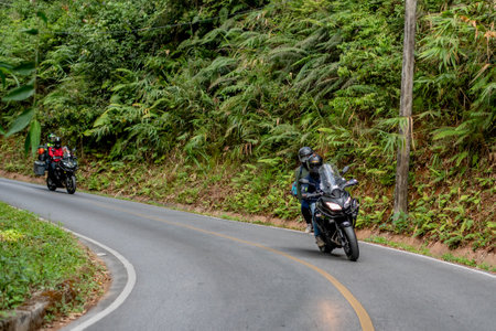 Unidentified rider with motorcycle Kawasaki versys 650 at chaing rai, Thailand. 30のeditorial素材