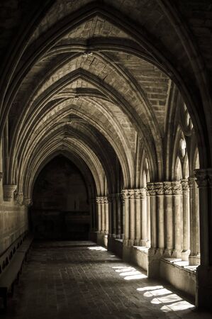 Veruela Monastery Cloister, Aragon, Spainのeditorial素材