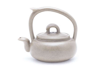 chinese tradtional teapot isolated on white backgroundの写真素材