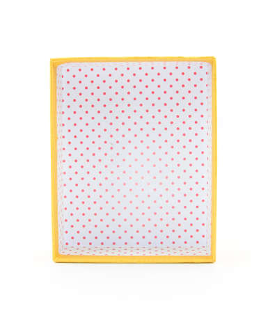 Yellow box has red circle pattern inside themの写真素材
