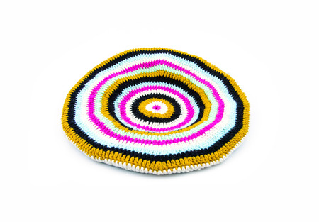 Multi colored of yarn hat is wonderful patternの写真素材