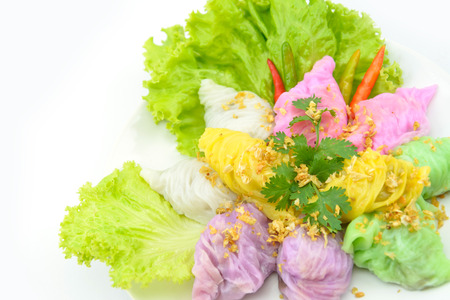 Steamed rice-skin dumplings, Thai dessertsの写真素材