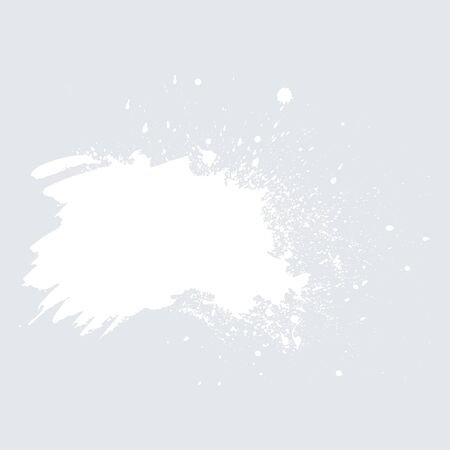 A Vector white watercolor splash texture background with dry brush stains, strokes and spots isolated on gray. Abstract artistic grunge frame, place for text or logo. Acrylic hand painted backdrop.のイラスト素材