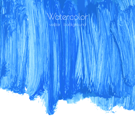 Vector turquoise blue, indigo watercolor texture background, dry brush stains, strokes, spots isolated on white. Abstract artistic frame, place for text or logo. Acrylic hand painted gradient backdropのイラスト素材
